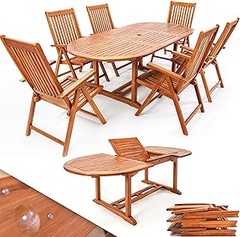 Opiniones de usuarios sobre conjuntos de comedor exterior de madera