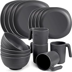 ¿Cuál es el precio promedio de sets de vajilla para 4 personas?