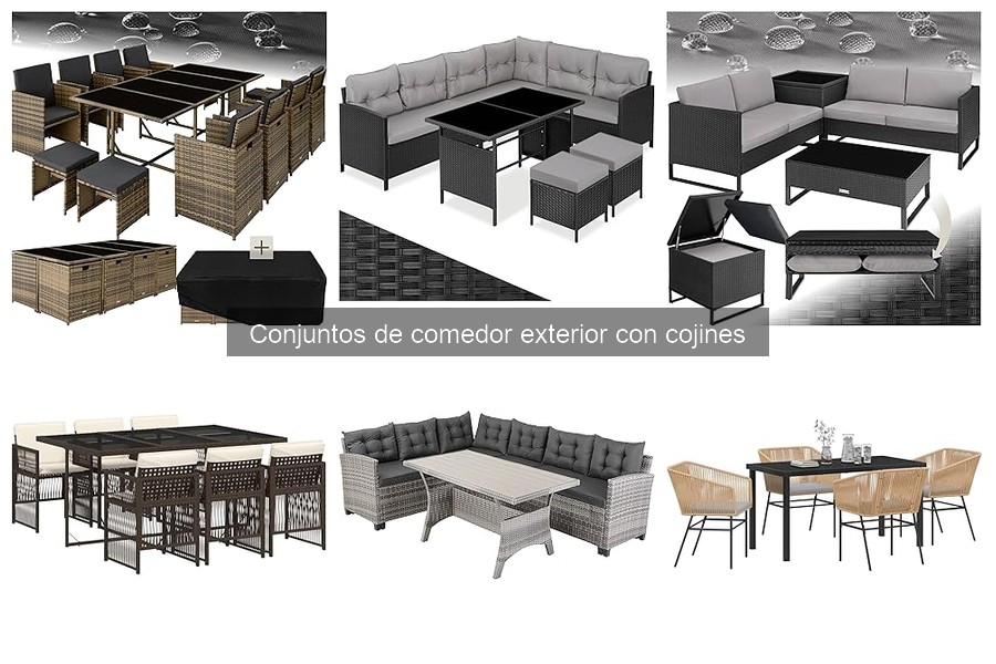 Mejores conjuntos de comedor exterior con cojines para espacios pequeños
