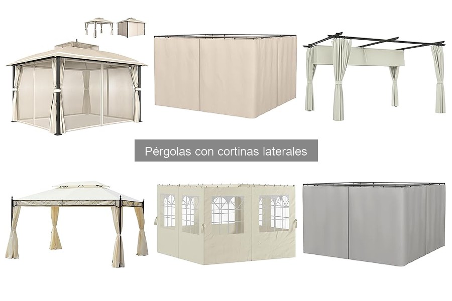 Mejores pérgolas con cortinas laterales para jardines pequeños