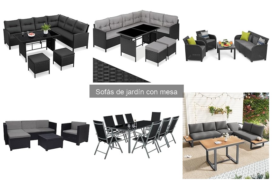 Mejores sofás de jardín con mesa para espacios pequeños