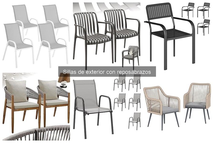 Sillas de exterior con reposabrazos ideales para restaurantes