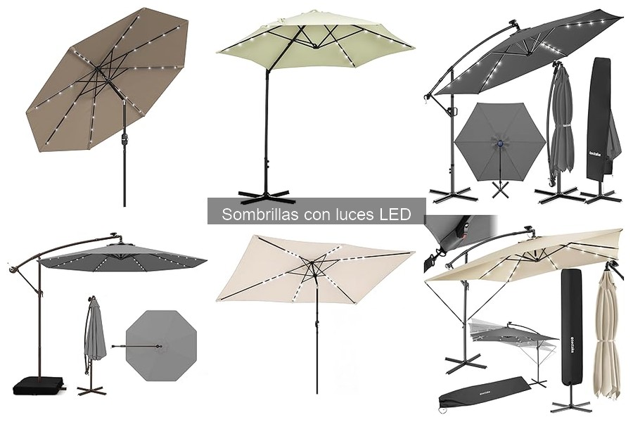 Sombrillas con luces LED: características y funcionamiento
