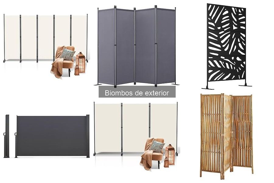 ** Tipos de biombos de exterior: madera, metal y más opciones