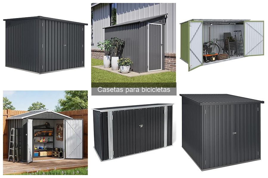 Tipos de casetas para bicicletas: madera, metal y plástico