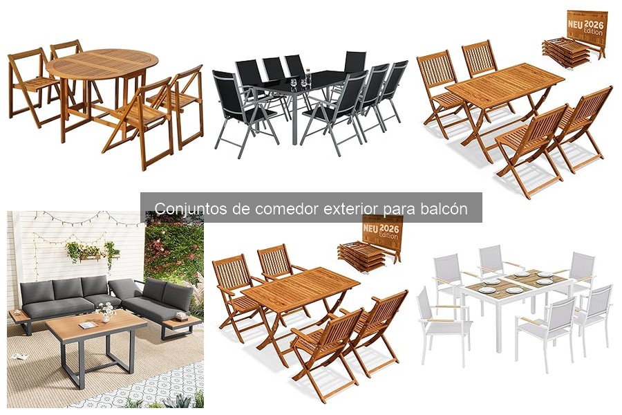 Tipos de conjuntos de comedor exterior para balcón