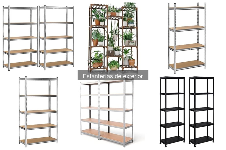 Tipos de estanterías de exterior: madera, metal y plástico