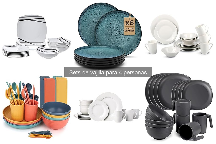 Tipos de sets de vajilla para 4 personas: guía completa